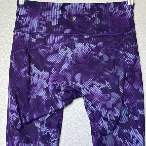 Athleta Printed Rainier Tight Legging Size M Spliced Floral Basalt Violet Purple - Picture 6 of 10